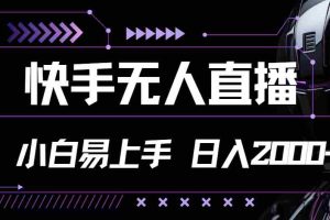 （11603期）快手无人直播，小白易上手，轻轻松松日入2000+