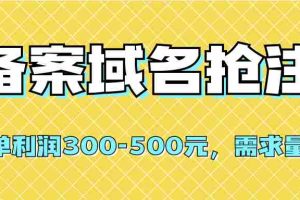 （7277期）【全网首发】备案域名抢注，一单利润300-500元，需求量大