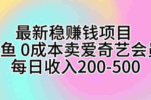 （10369期）最新稳赚钱项目 咸鱼 0成本卖爱奇艺会员 每日收入200-500