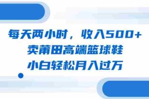 (6437期)每天两小时,收入500+,卖莆田高端篮球鞋,小白轻松月入过万(教程+素材)