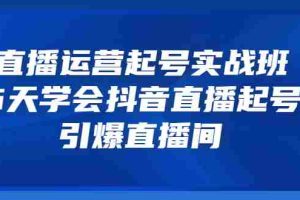 （3046期）直播运营起号实战班，6天学会抖音直播起号，引爆直播间