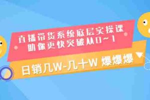 （3034期）直播带货系统底层实操课，助你更快突破从0~1，日销几W-几十W 爆爆爆