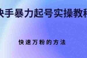 (2766期)快手暴力起号实操教程,快速万粉的方法