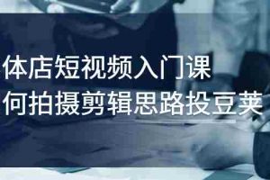 (2763期)实体店短视频入门课,如何拍摄剪辑思路投豆荚价值999元