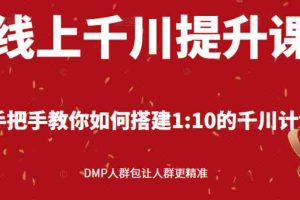 （2480期）线上千川提升课：手把手教你搭建1：10的千川计划 DMP人群包让人群更精准