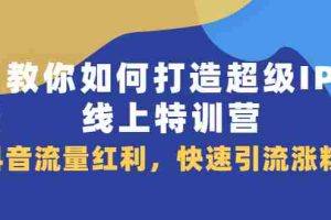 （2093期）教你如何打造超级IP线上特训营，抖音流量红利，快速引流涨粉