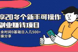 （1931期）分享20多个新手可操作的副业赚钱项目：业余时间0基础日入几500+实操分享