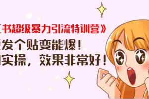 （1422期）《小红书超级暴力引流特训营》随便发个贴变能爆，详细实操，效果非常好！