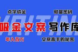 （4497期）吸金文案写作库：揭秘点字成金的财富密码，年入百万文案高手的秘密