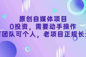 （3303期）原创自媒体项目，0投资，需要动手操作，可团队可个人，老项目正规长久