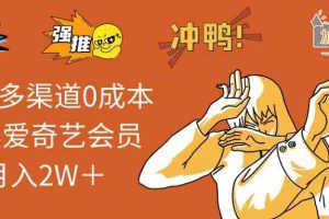 （13057期）2024多渠道0成本售卖爱奇艺会员月入2W＋