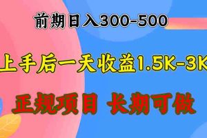 （12975期）前期收益300-500左右.熟悉后日收益1500-3000+，稳定项目，全年可做