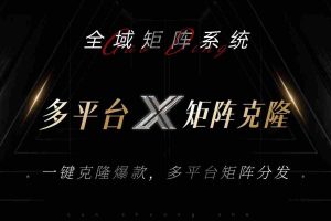 （13126期）全域矩阵系统，可一键克隆爆款矩阵分发到多个平台！矩阵操作日引流500+！