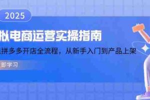 （14153期）虚拟电商运营实操指南，涵盖拼多多开店全流程，从新手入门到产品上架