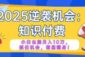 （14166期）2025逆袭项目——知识付费，小白也能月入10万年入百万，抓住机会彻底翻…