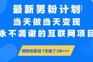 （14473期）最新男粉计划6.0玩法，永不凋谢的互联网项目 当天做当天变现，视频包原…