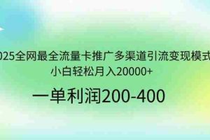 （14126期）2025全网最全流量卡推广多渠道引流变现模式，小白轻松月入20000+