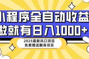 （14205期）25年最新风口，小程序自动推广，，稳定日入1000+，小白轻松上手