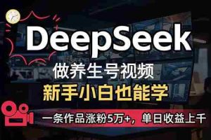 （14199期）小白用DeepSeek做养生号，一条作品涨粉5万+，单日收益上千