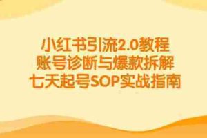 （14981期）小红书引流2.0教程，账号诊断与爆款拆解，七天起号SOP实战指南
