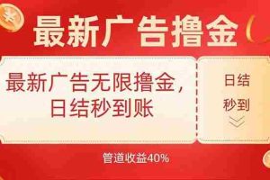 （15519期）最新广告无限撸金，日结秒到，管道40%