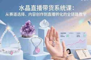 （15721期）水晶直播带货系统课：从赛道选择、内容创作到直播转化的全链路教学