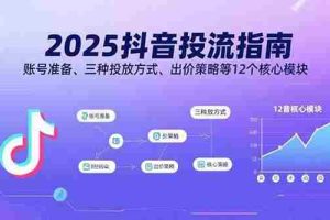 （15953期）2025抖音投流指南，账号准备、三种投放方式、出价策略等12个核心模块