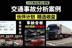 （15995期）交通事故分析案例短视频，剪辑技巧+文案模板+配音教学+快速起号 月收益2w+