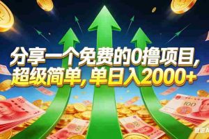 (16846期)免费的,0撸靠谱小项目,超级简单,单日入2000+